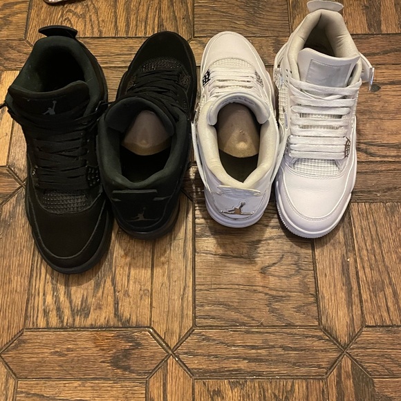 Pure money and black cat Jordan 4s